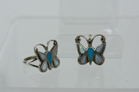 Vintage Zuni Butterfly Jewelry Set - Sterling Silver - Bracelet, Ring, Pendant