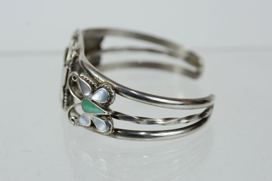 Vintage Zuni Butterfly Jewelry Set - Sterling Silver - Bracelet, Ring, Pendant