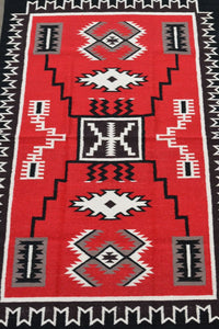 Southwest Area Rug - All Wool - Storm Pattern Style 4' x 6'
