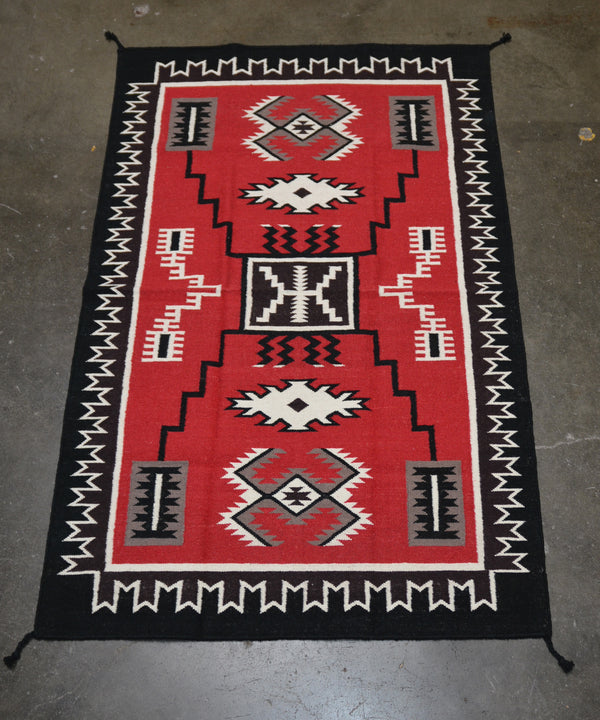 Southwest Area Rug - All Wool - Storm Pattern Style 4' x 6'