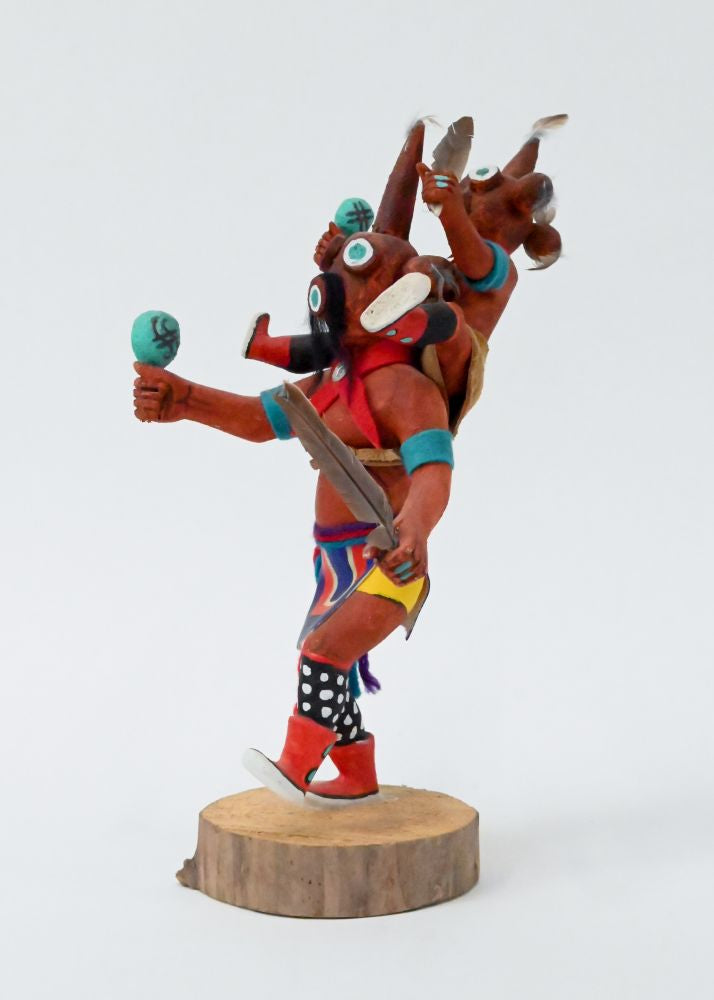 Hopi Katsina Piggyback Koyemsi (Mudhead) Dolls By Leonard Pete