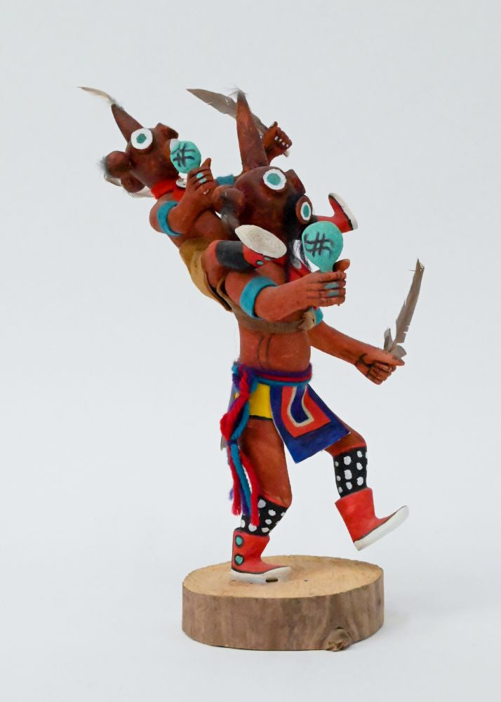 Hopi Katsina Piggyback Koyemsi (Mudhead) Dolls By Leonard Pete