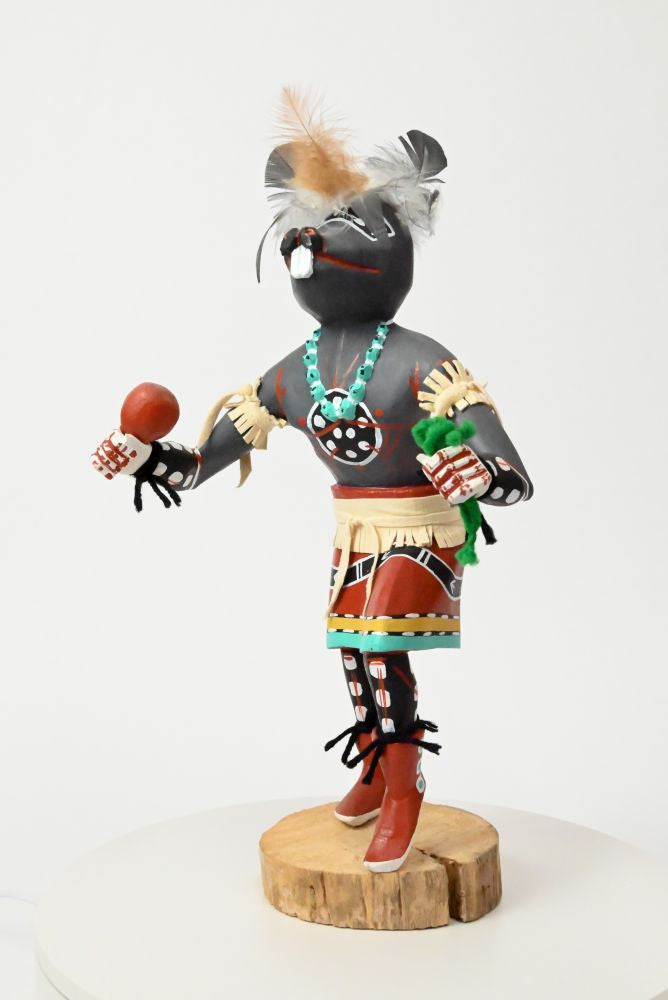 Large Navajo - Hopi Pueblo Warrior Mouse Kachina Doll By P. Y.