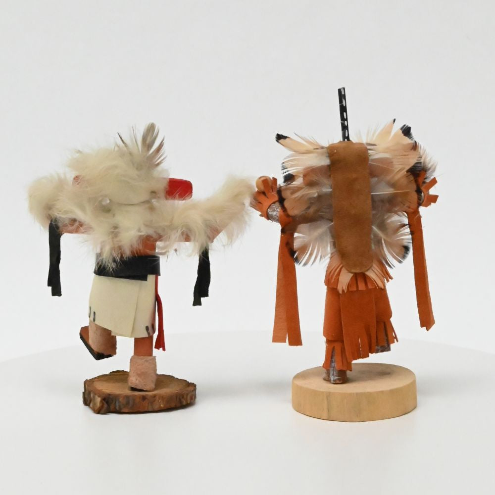 Navajo Chasing Star and Eagle Dancer Kachinas Dolls Pair By W. Edsitty