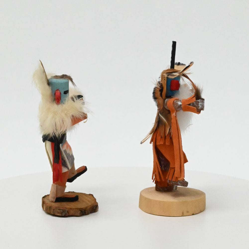 Navajo Chasing Star and Eagle Dancer Kachinas Dolls Pair By W. Edsitty