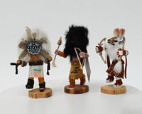 Three Navajo - Hopi Pueblo Sunface - Buffalo - One Horn Kachinas Dolls