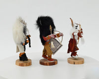 Three Navajo - Hopi Pueblo Sunface - Buffalo - One Horn Kachinas Dolls