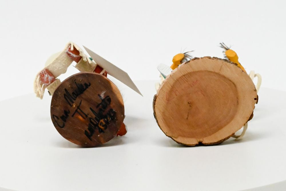 Navajo Hopi Pueblo Corn Maiden Kachina Doll By RM Delgarito and Navajo Rainbow Kachina Doll By W. Yazzie