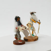 Navajo Hopi Pueblo Corn Maiden Kachina Doll By RM Delgarito and Navajo Rainbow Kachina Doll By W. Yazzie