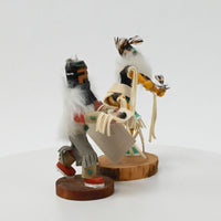 Navajo Hopi Pueblo Corn Maiden Kachina Doll By RM Delgarito and Navajo Rainbow Kachina Doll By W. Yazzie