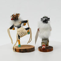 Navajo Hopi Pueblo Corn Maiden Kachina Doll By RM Delgarito and Navajo Rainbow Kachina Doll By W. Yazzie