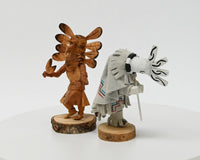 Navajo Kachina Kokopelli Doll By Jornn Cayaditto and Owl Doll By Robert Platero Pair