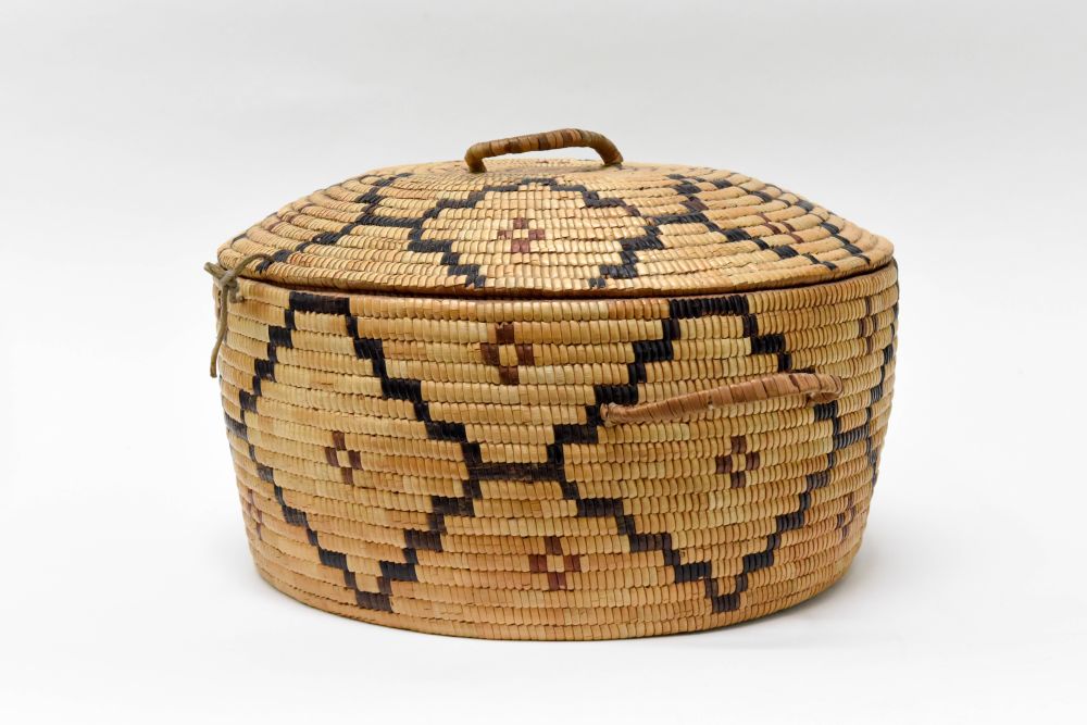 Antique Salish Thompson River Covered Indian Basket