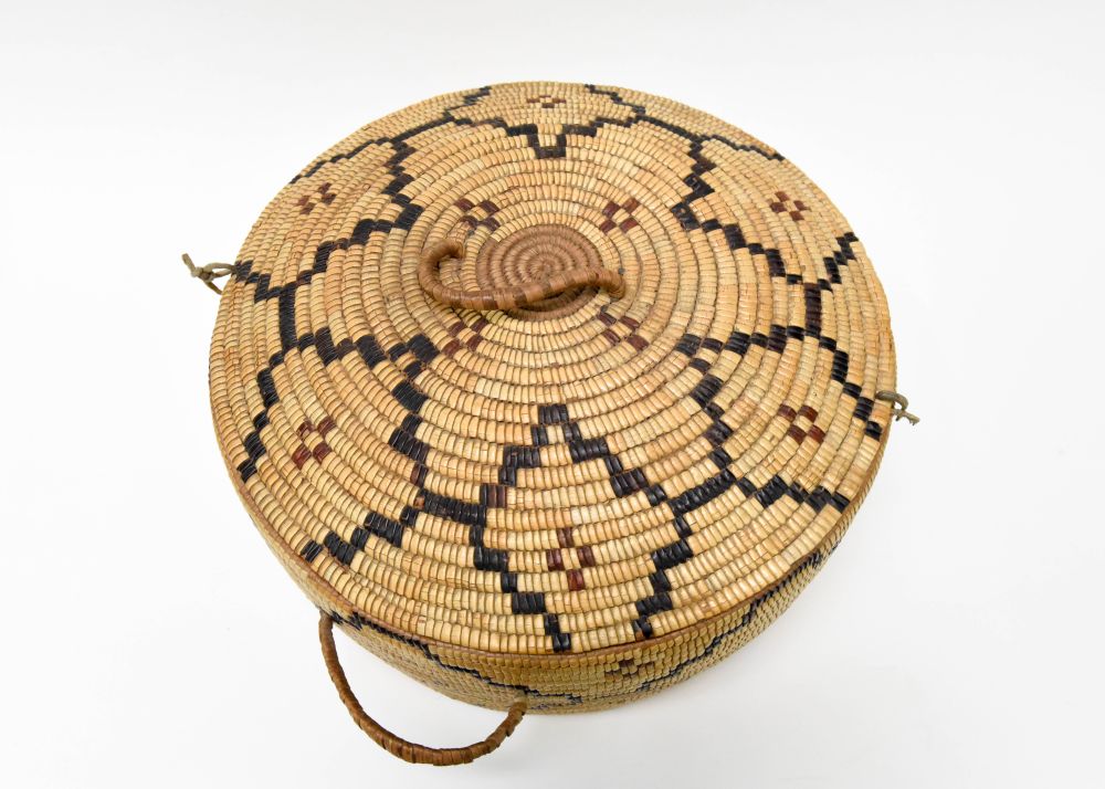 Antique Salish Thompson River Covered Indian Basket