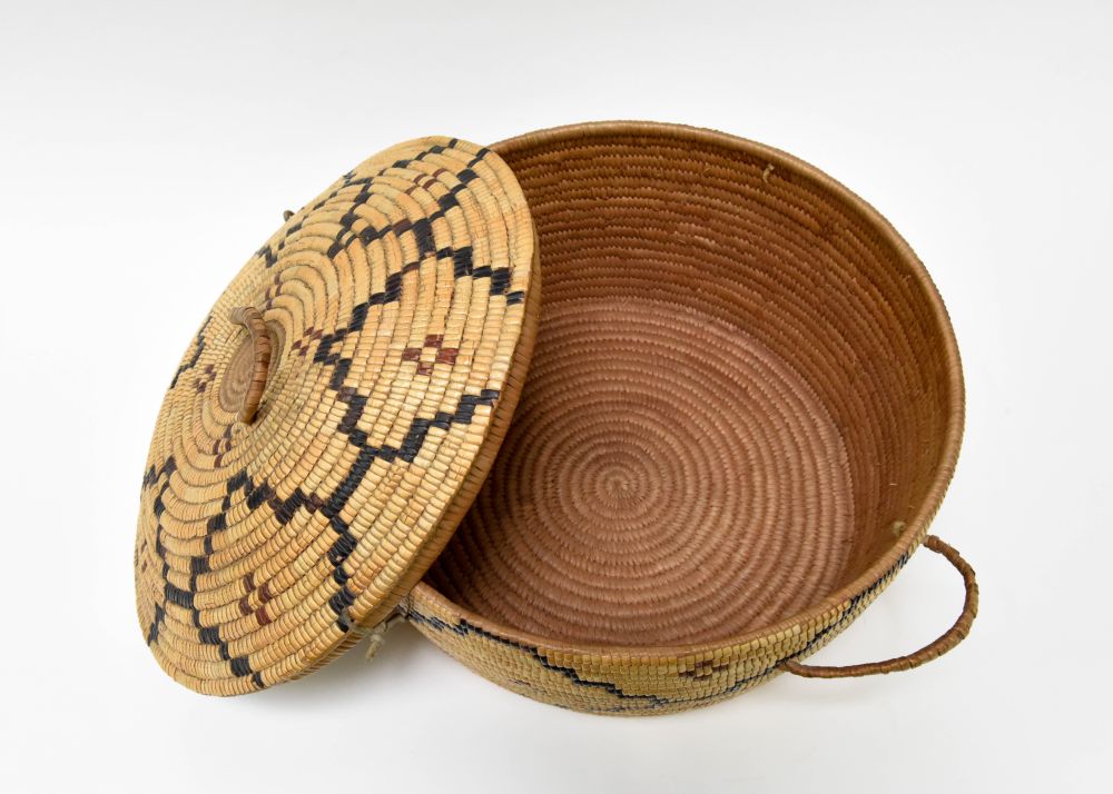 Antique Salish Thompson River Covered Indian Basket