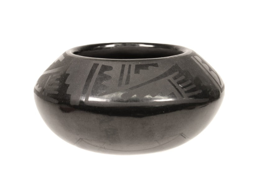 San Ildefonso Pueblo Black on Black Jar By Blue Corn