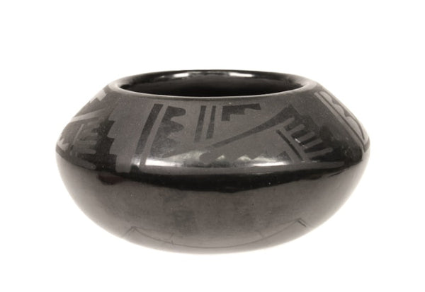 San Ildefonso Pueblo Black on Black Jar By Blue Corn