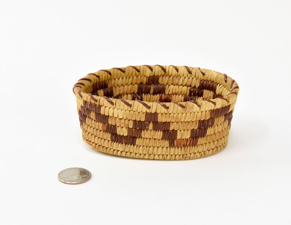 Papago Indian Basket with red yucca root