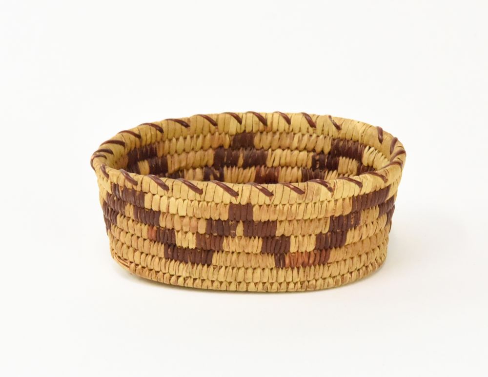 Papago Indian Basket with red yucca root