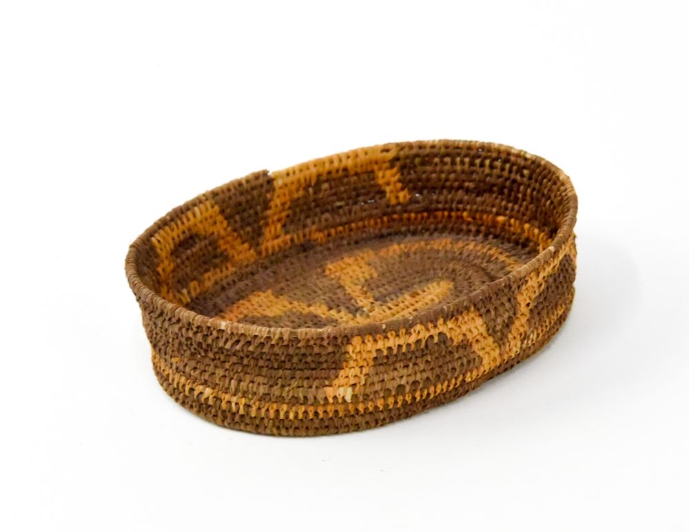 Antique Quinault Raffia Basket