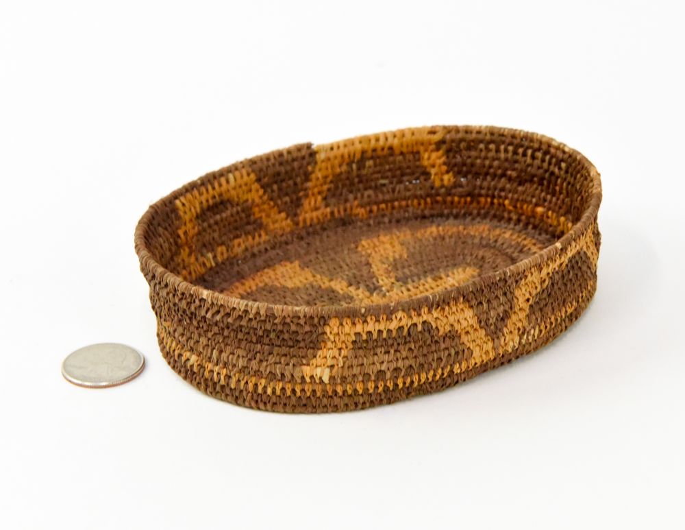 Antique Quinault Raffia Basket