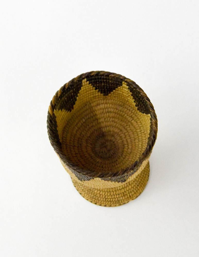 Fine Antique Pima basketry cup with pedestal