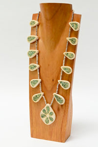 Santo Domingo Turquoise and Shell Paddle Necklace