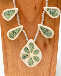 Santo Domingo Turquoise and Shell Paddle Necklace