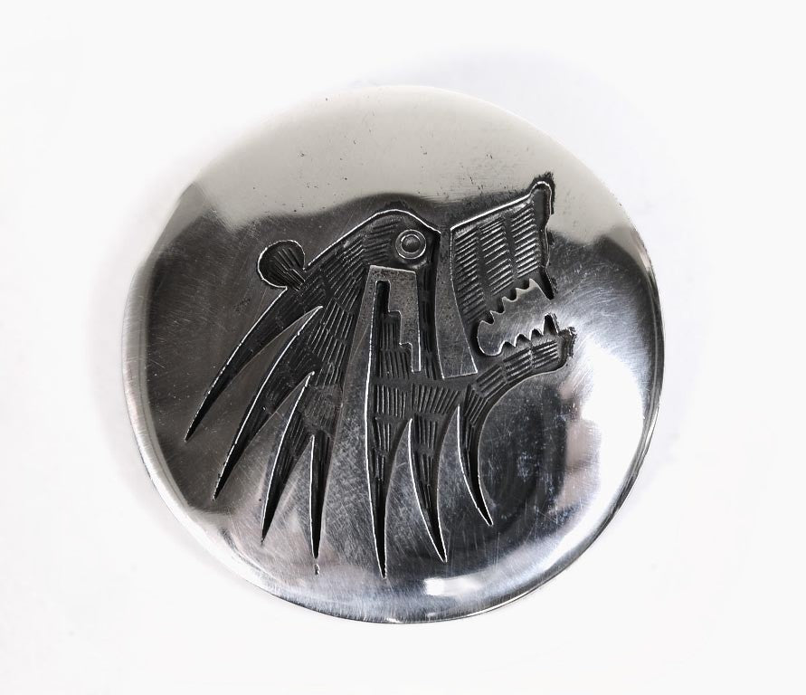 Hopi Sterling Silver Overlay Pendant and Pin