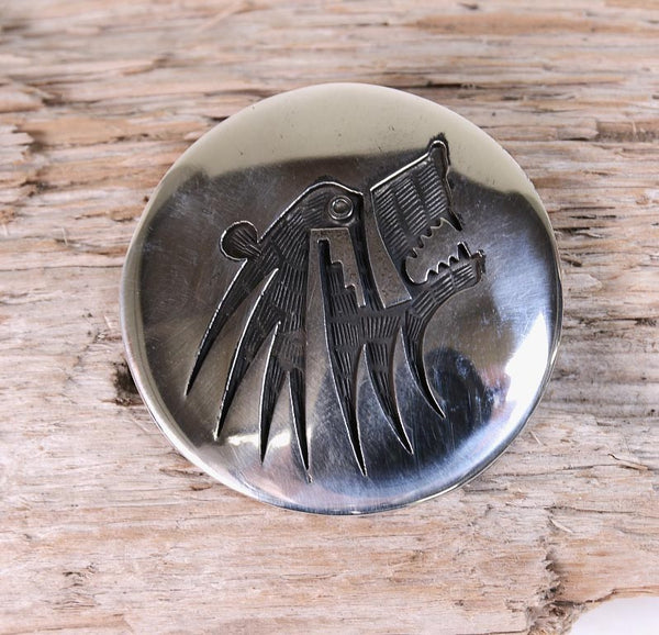 Hopi Sterling Silver Overlay Pendant and Pin