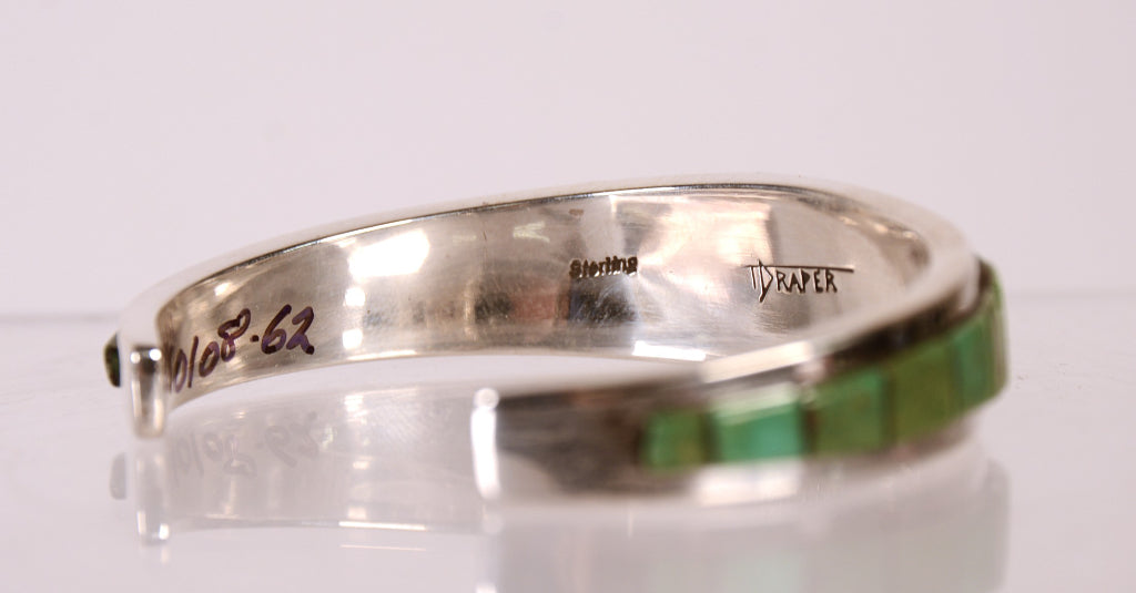 Navajo Sterling Silver and Turquoise Bracelet By Noted Artist Teddy Draper Jr.