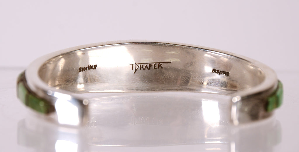 Navajo Sterling Silver and Turquoise Bracelet By Noted Artist Teddy Draper Jr.