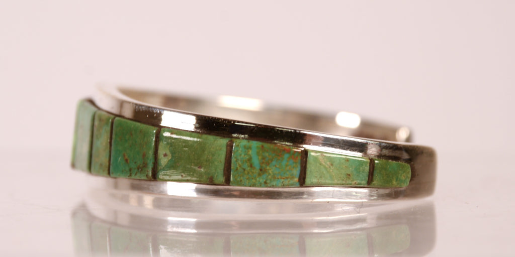 Navajo Sterling Silver and Turquoise Bracelet By Noted Artist Teddy Draper Jr.
