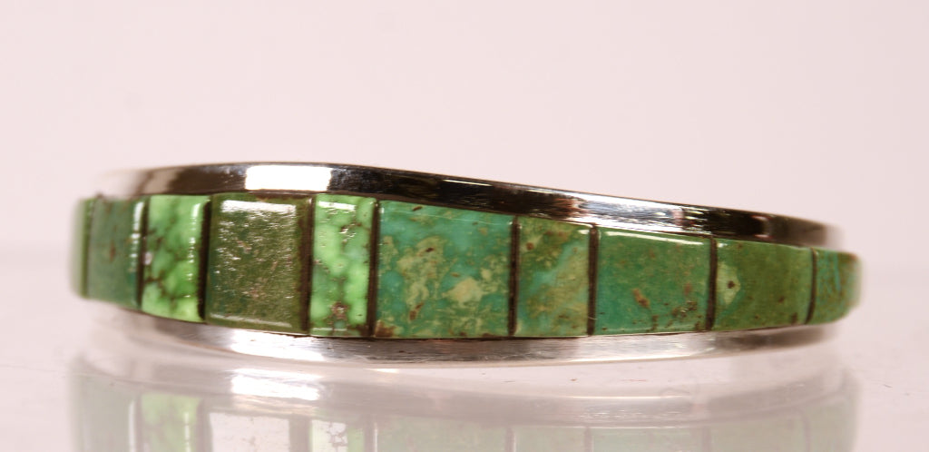 Navajo Sterling Silver and Turquoise Bracelet By Noted Artist Teddy Draper Jr.
