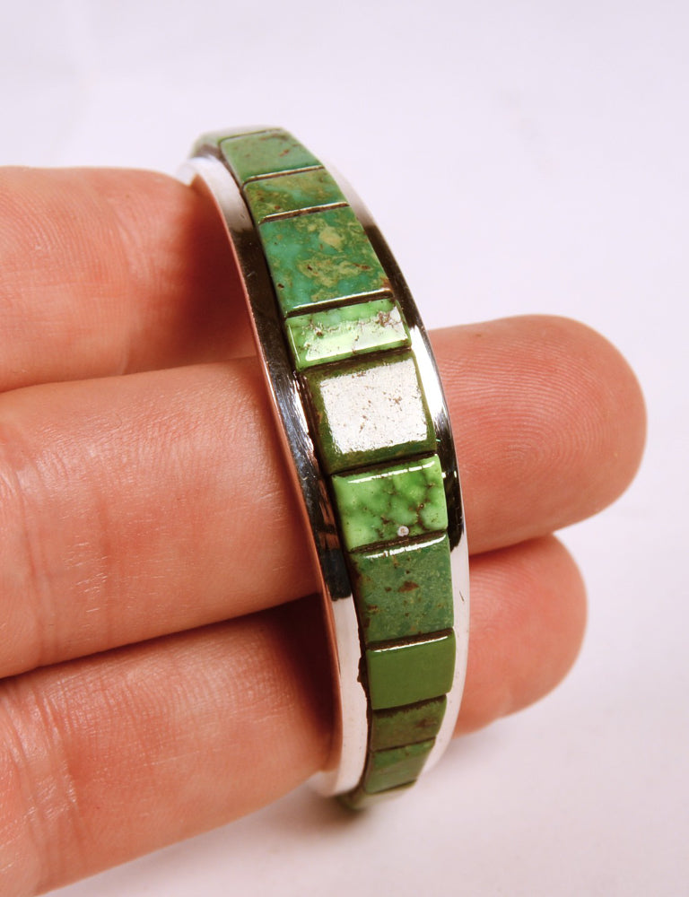 Navajo Sterling Silver and Turquoise Bracelet By Noted Artist Teddy Draper Jr.