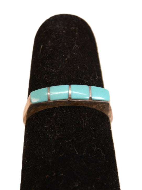 Zuni Sterling Silver and Turquoise Ring 6.75
