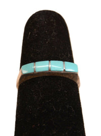 Zuni Sterling Silver and Turquoise Ring 6.75