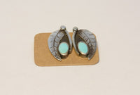 Navajo Sterling Silver and Turquosie Clip Earrings