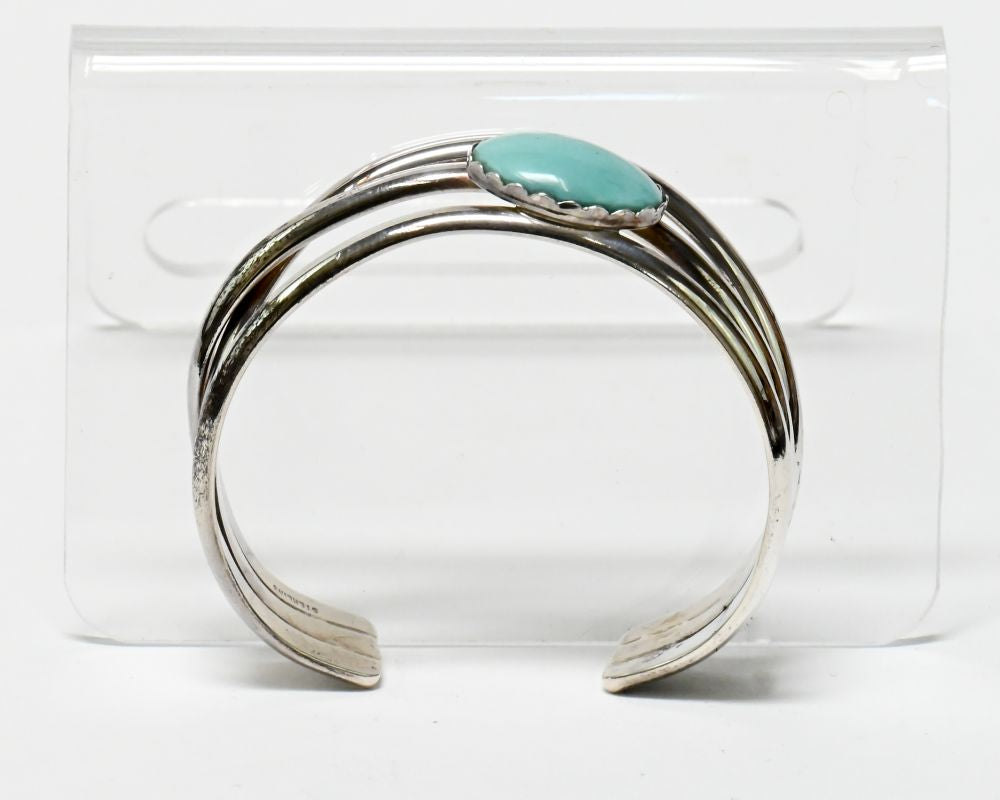 Navajo Sterling Silver and Turquoise Cuff Bracelet