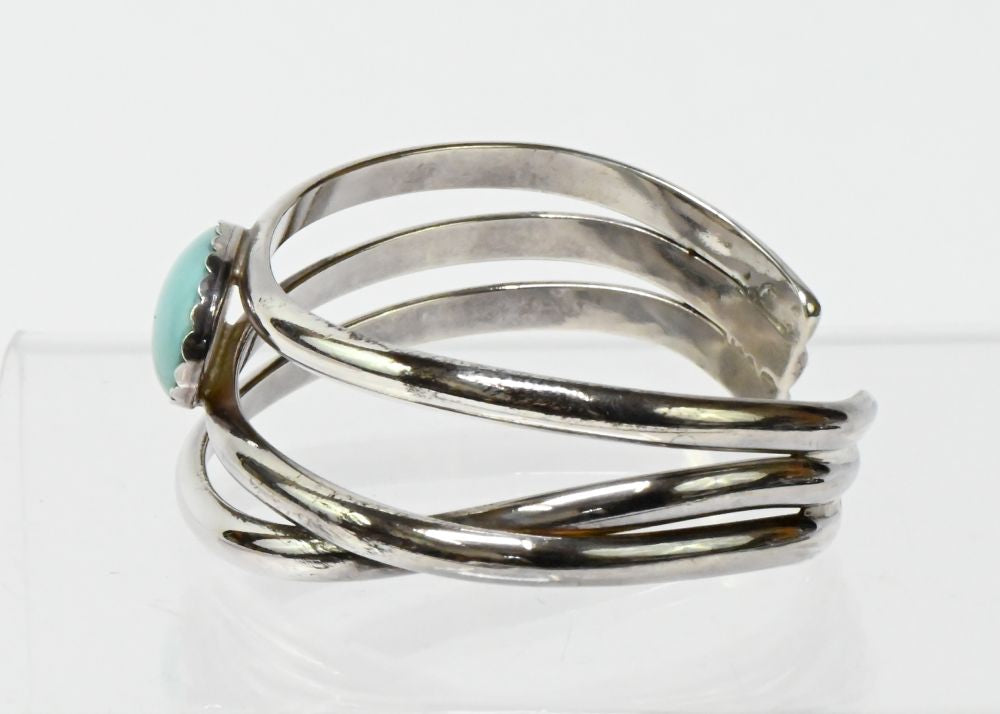 Navajo Sterling Silver and Turquoise Cuff Bracelet