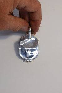 Turquoise Pendant with Silver Leaf, Calvin Tom