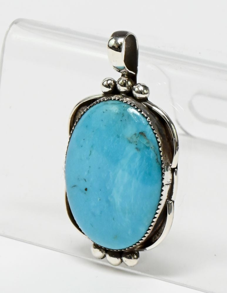 Navajo Sterling Silver and Turquoise Pendant, Makers Mark "Jay T."