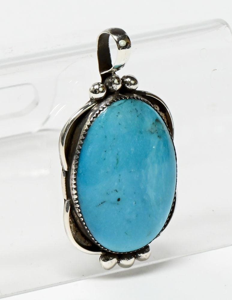 Navajo Sterling Silver and Turquoise Pendant, Makers Mark "Jay T."