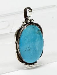 Navajo Sterling Silver and Turquoise Pendant, Makers Mark "Jay T."