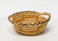 Papago Coiled basket with handles on side