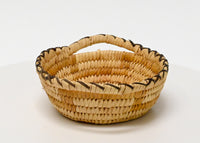 Papago Coiled basket with handles on side
