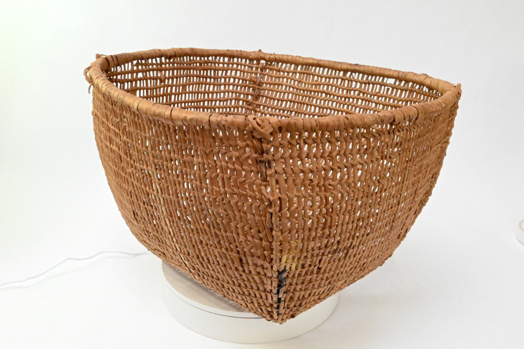 Large Northwest Coast burden basket; Clam Basket (Kwakwaka'wakw) Kwakiutl