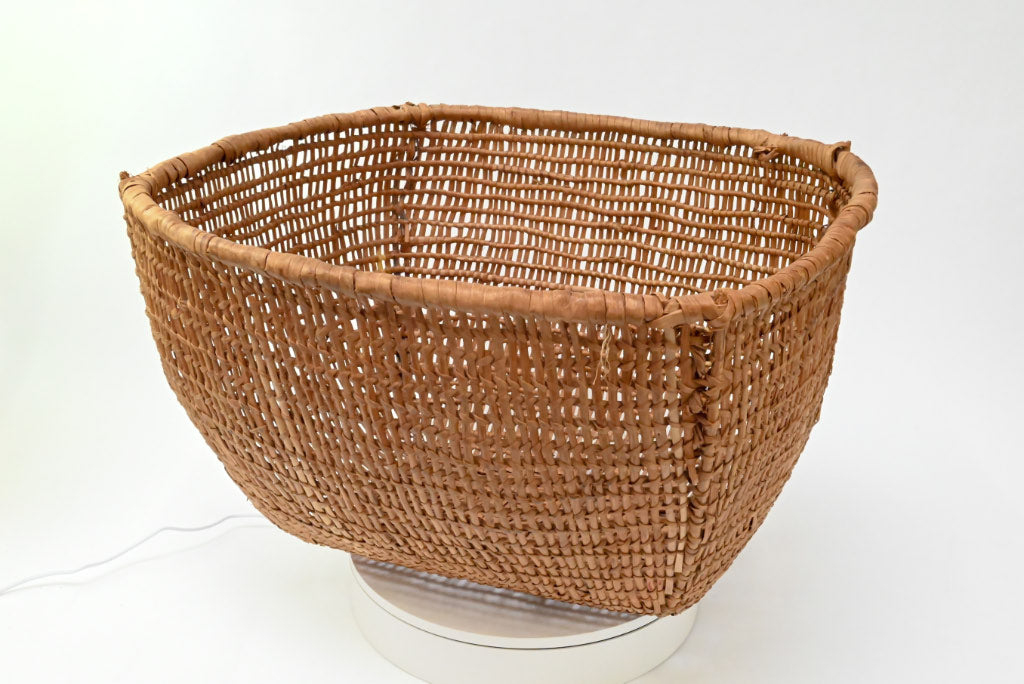 Large Northwest Coast burden basket; Clam Basket (Kwakwaka'wakw) Kwakiutl