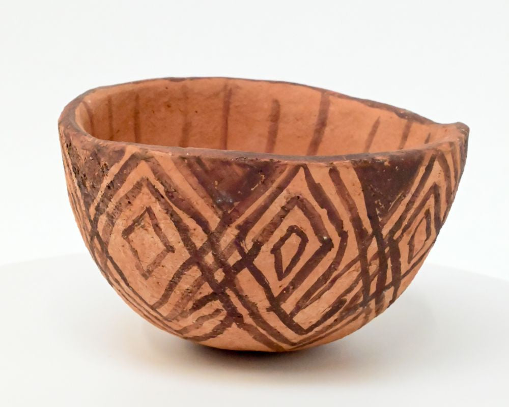 Mohave Pottery red bowl,  signed "Norge" by Betty Barrackman