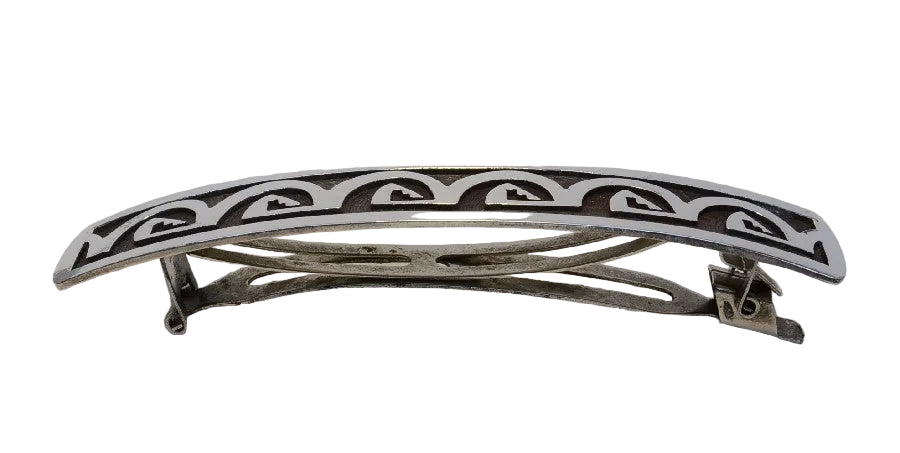 Hopi Sterling Silver Overlay Hair Clip by Marcus Coochwikvia